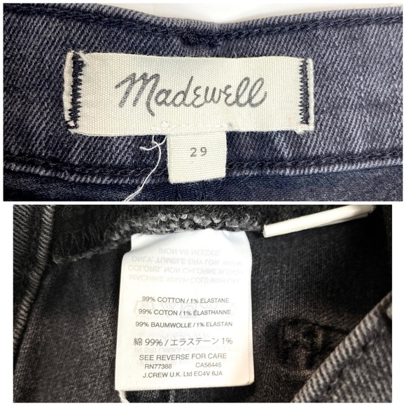 MADEWELL High-Rise Denim Boy-shorts in Button-Through Edition Lunar Black #G5167 - Picture 4 of 8